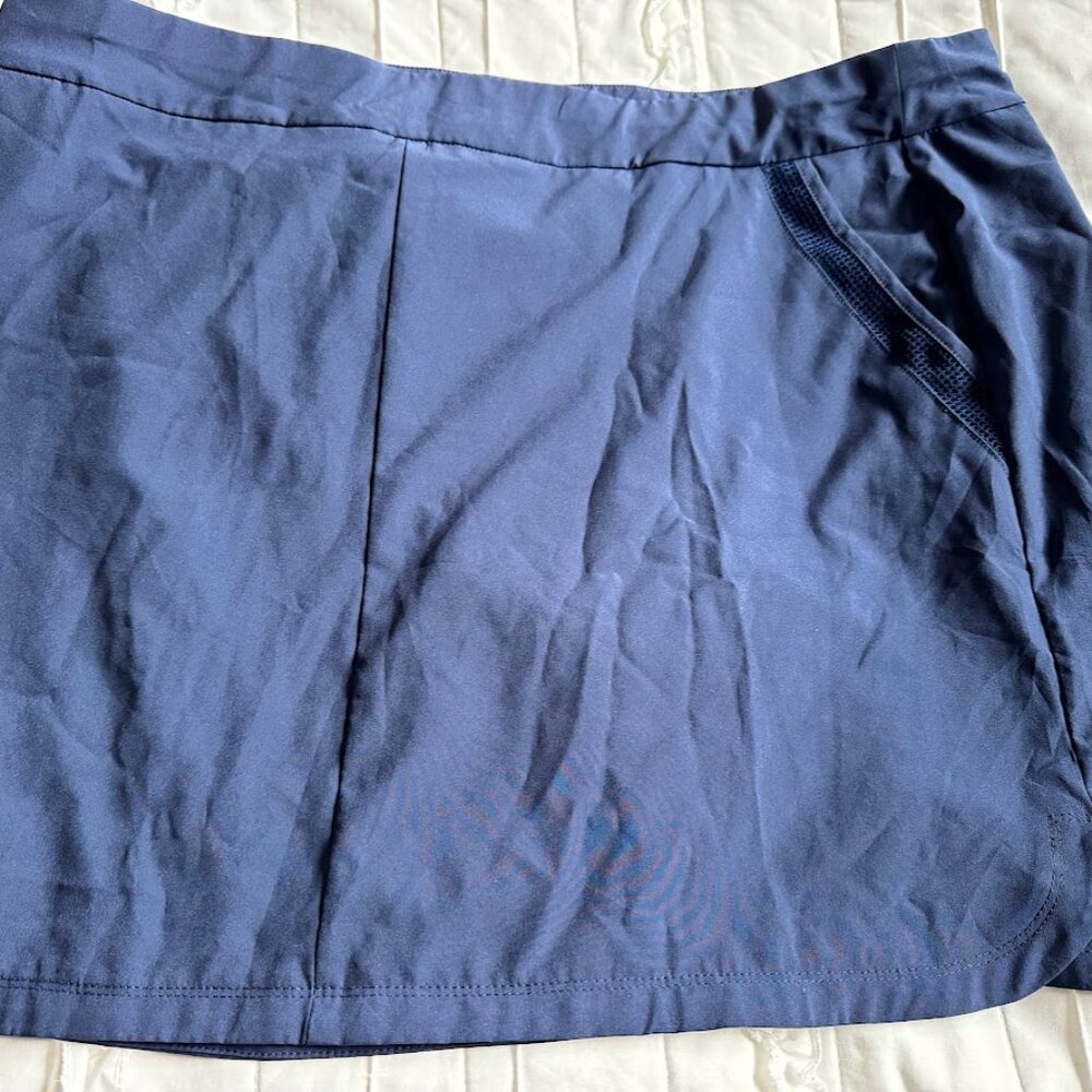 Sunday Womens Plus Size 1X Navy Skort Skirt Activewear